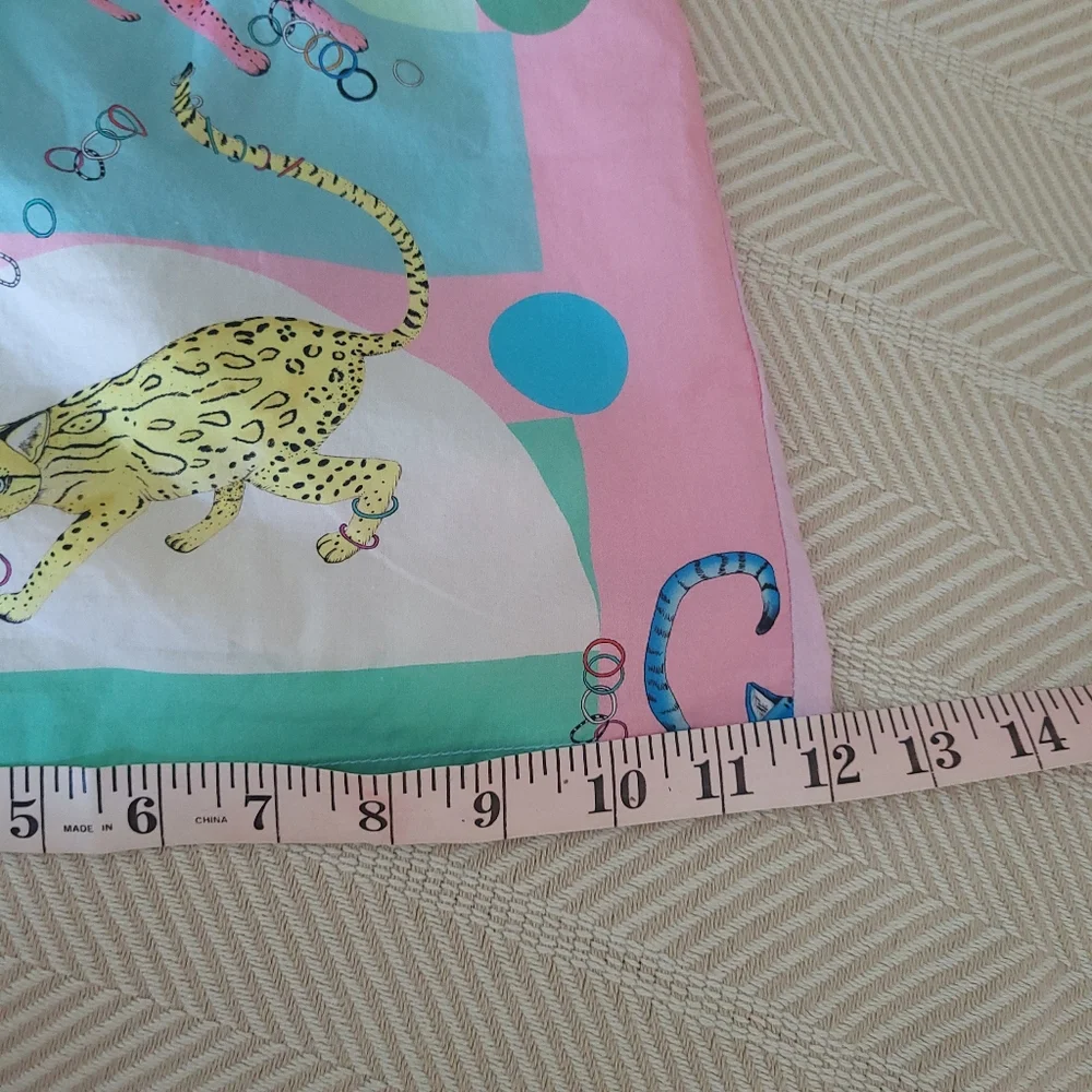 The Cat's Pajamas Size Medium Pastel Pink Blue Yellow Cat Jaguar Leopard Shorts - Picture 7 of 10